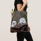 Schneeeulenpaar Wald Wildlife-Kunst Tasche (Von Nahem)