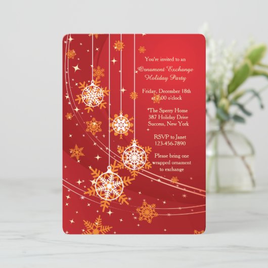 Schneefackeldwinkelkarte Einladung (Stehend Vorderseite)