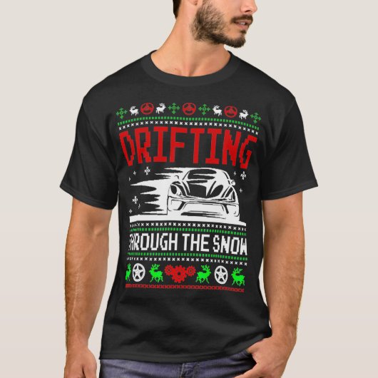 Schneefahrer Auto-Lover-T-Shirt treiben durch die T-Shirt (Vorderseite)