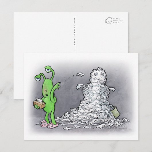Schneefahrer Postkarte (Vorne/Hinten)