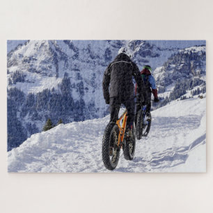 Schneefahrräder Mountainbikes Fahrräder Radfahren Puzzle