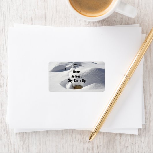 Schneefahrten über Steine Adressaufkleber (Insitu)