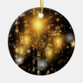 Schneefall auf der Lampe Keramik Ornament (Vorne)