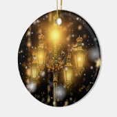 Schneefall auf der Lampe Keramik Ornament (Links)