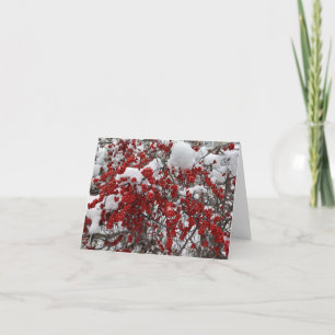 Schneefall auf der Red Berries Note Card Dankeskarte