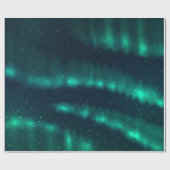 Schneefall Aurora Borealis - Nordlichter Kunstwerk Geschenkpapier (Flach)