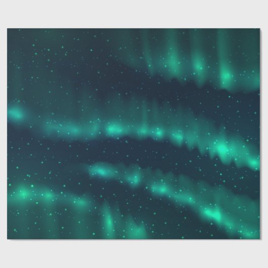 Schneefall Aurora Borealis - Nordlichter Kunstwerk Geschenkpapier (Flach)