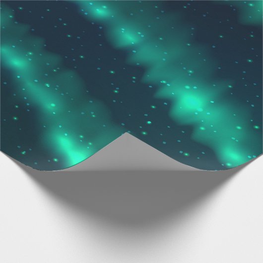 Schneefall Aurora Borealis - Nordlichter Kunstwerk Geschenkpapier (Ecke)