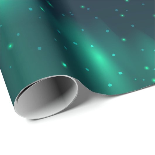 Schneefall Aurora Borealis - Nordlichter Kunstwerk Geschenkpapier (Rolleneckpunkt)