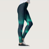Schneefall Aurora Borealis - Nordlichter Kunstwerk Leggings (Rechts)