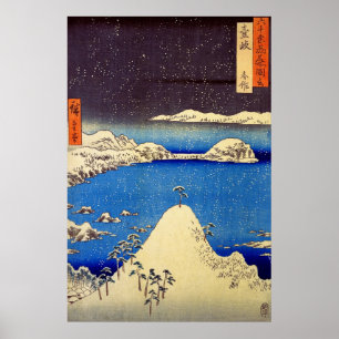 Schneefall bei Shimasaku Iki Province Utagawa Hiro Poster