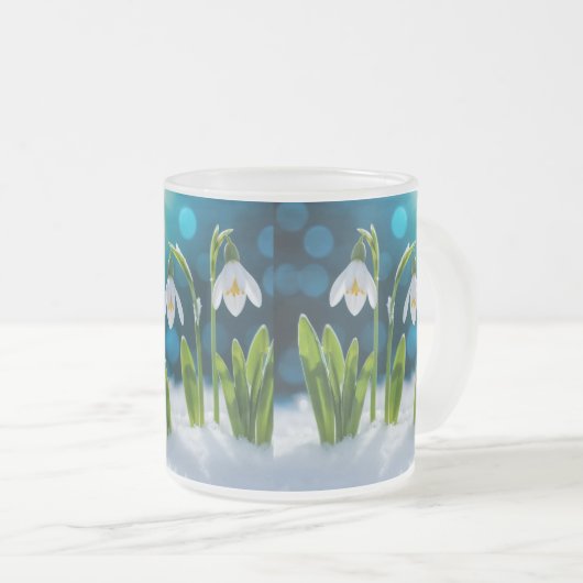 Schneefall-Blume Mattglastasse (VorderseiteRechts)