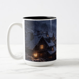 Schneefall-Dorf Castle Black Tasse