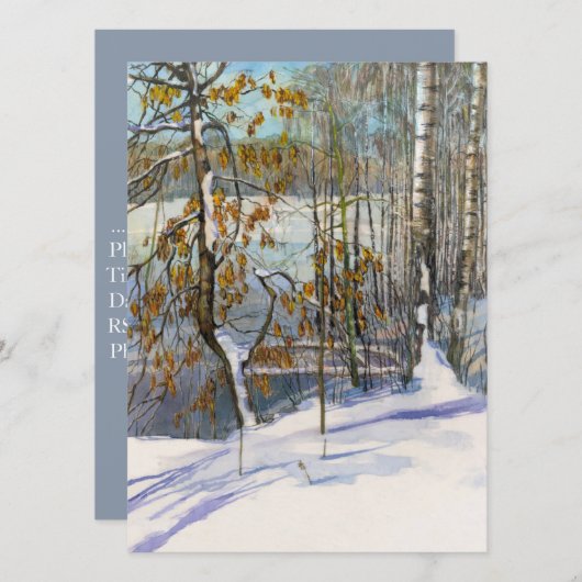 Schneefall Einladung (Vorne/Hinten)