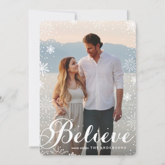 Schneefall Feiertagskarte (Vorderseite)