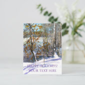 Schneefall Feiertagspostkarte (Stehend Vorderseite)