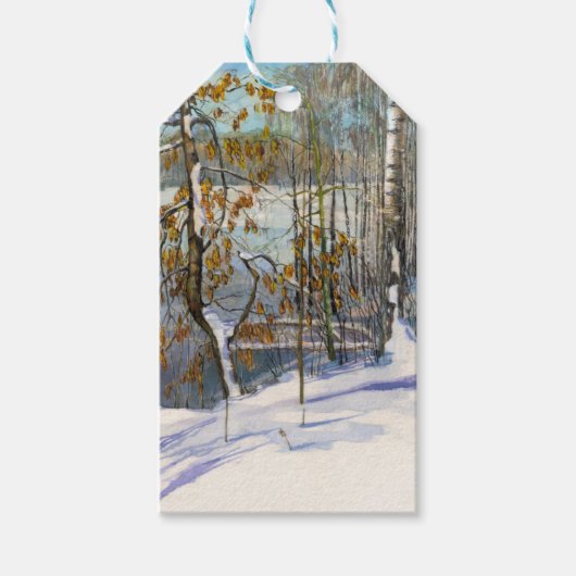 Schneefall Geschenkanhänger (Vorderseite)