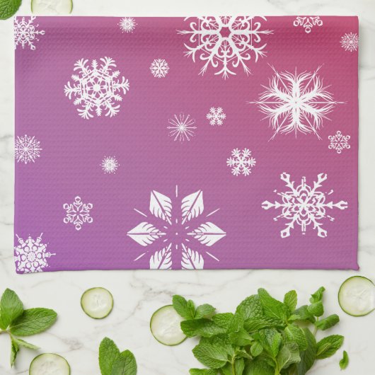 Schneefall Geschirrtuch (Gefaltet)