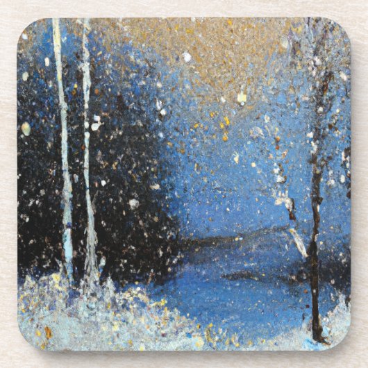 Schneefall Getränkeuntersetzer (Vorderseite)