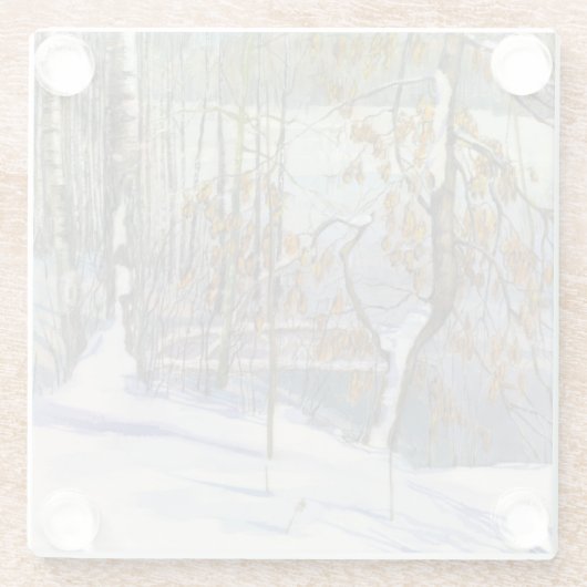 Schneefall Glasuntersetzer (Rückseite)