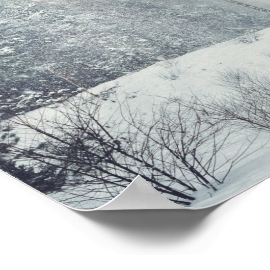 Schneefall im Abend Poster (Ecke)