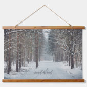 Schneefall im Abend Wandteppich Mit Holzrahmen (Vorderseite 2)