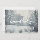 Schneefall im Winterwald Feiertagskarte (Vorderseite)