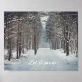 Schneefall im Winterwald Poster (Vorne)