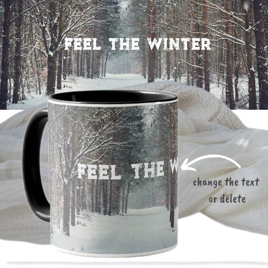 Schneefall im Winterwald Tasse