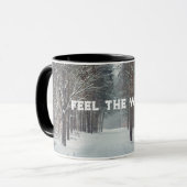 Schneefall im Winterwald Tasse (Vorderseite Links)