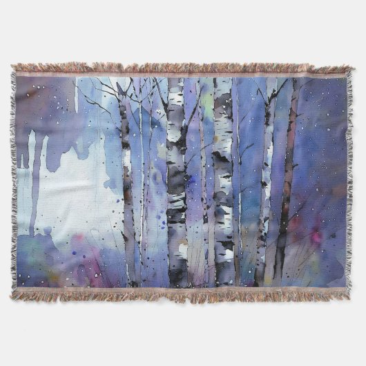 Schneefall in der verzauberten Birke Decke (Vorderseite)