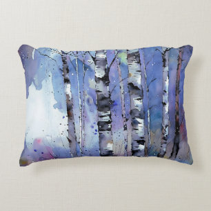 Schneefall in der verzauberten Birke Dekokissen