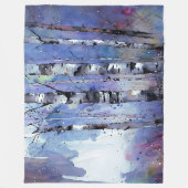 Schneefall in der verzauberten Birke Fleecedecke (Vorderseite)