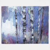 Schneefall in der verzauberten Birke Fleecedecke (Vorderseite (Horizontal))