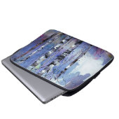 Schneefall in der verzauberten Birke Laptopschutzhülle (Vorne Knopf)