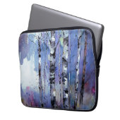Schneefall in der verzauberten Birke Laptopschutzhülle (Vorderseite Links)