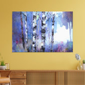 Schneefall in der verzauberten Birke Leinwanddruck (Insitu (Wohnzimmer))