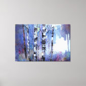 Schneefall in der verzauberten Birke Leinwanddruck (Vorderseite)