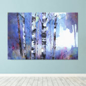 Schneefall in der verzauberten Birke Leinwanddruck (Insitu (Holzboden))