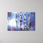 Schneefall in der verzauberten Birke Leinwanddruck (Vorderseite)