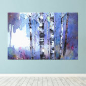 Schneefall in der verzauberten Birke Leinwanddruck (Insitu (Holzboden))