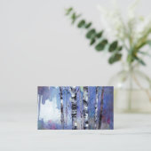 Schneefall in der verzauberten Birke Visitenkarte (Stehend Vorderseite)