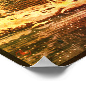 Schneefall in Feudal Japan am Sumida River Ukiyo Poster (Ecke)