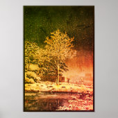 Schneefall in Feudal Japan am Sumida River Ukiyo Poster (Vorne)