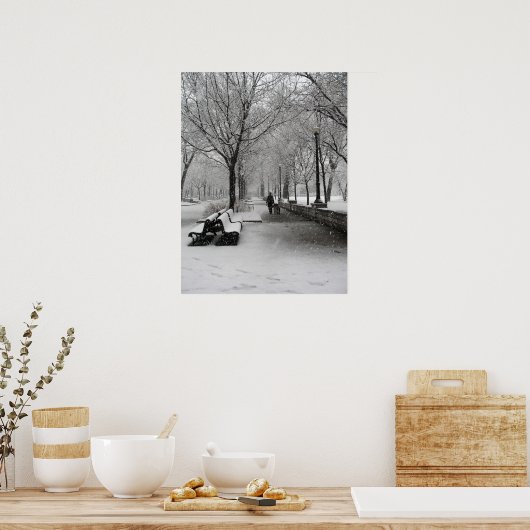 Schneefall in Montreal, Quebec Poster (Küche)