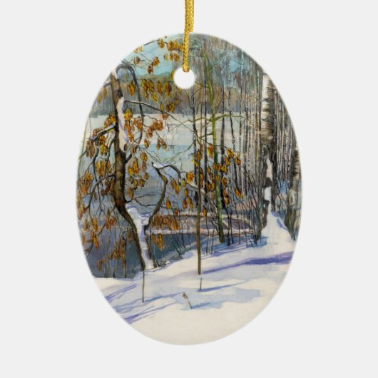 Schneefall Keramik Ornament (Vorne)