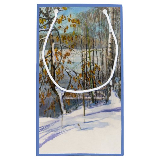 Schneefall Kleine Geschenktüte (Rückseite)