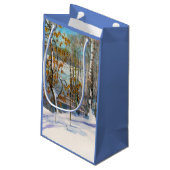 Schneefall Kleine Geschenktüte (Rückseite Schrägansicht)