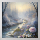 Schneefall Magische Landschaft Ruhige Winter Poster (Vorne)