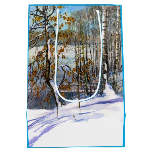 Schneefall Mittlere Geschenktüte (Rückseite)